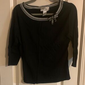 Bob Mackie Black and White Striped Top Bob Mackie